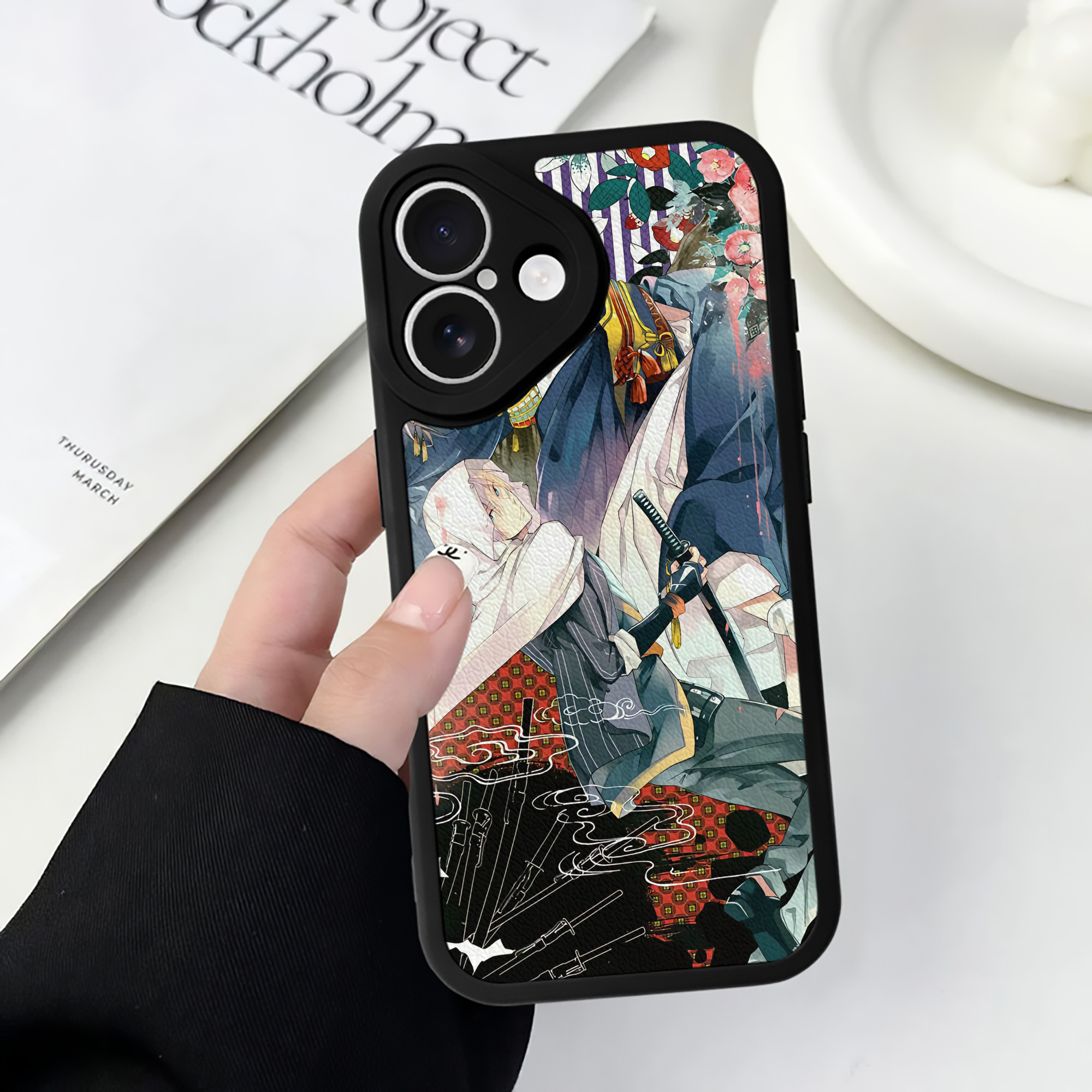 （画像用） 刀剣乱舞 Touken Ranbu 【iPhone 16シリーズ対応】シリコンスマホケース（レザー調） 材質：シリコン
